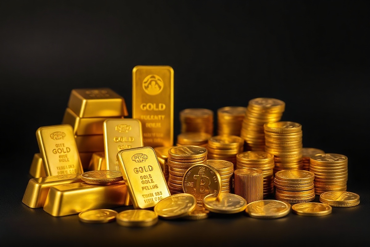 Premium gold bullion bars and coins
