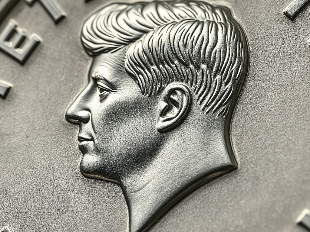 Kennedy Half Dollars with president profile