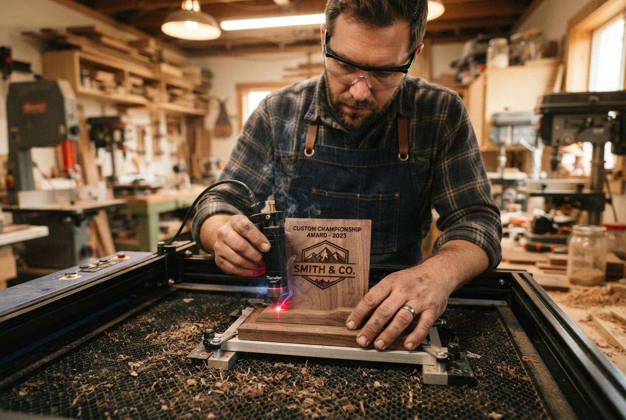 Crafting custom wooden trophies