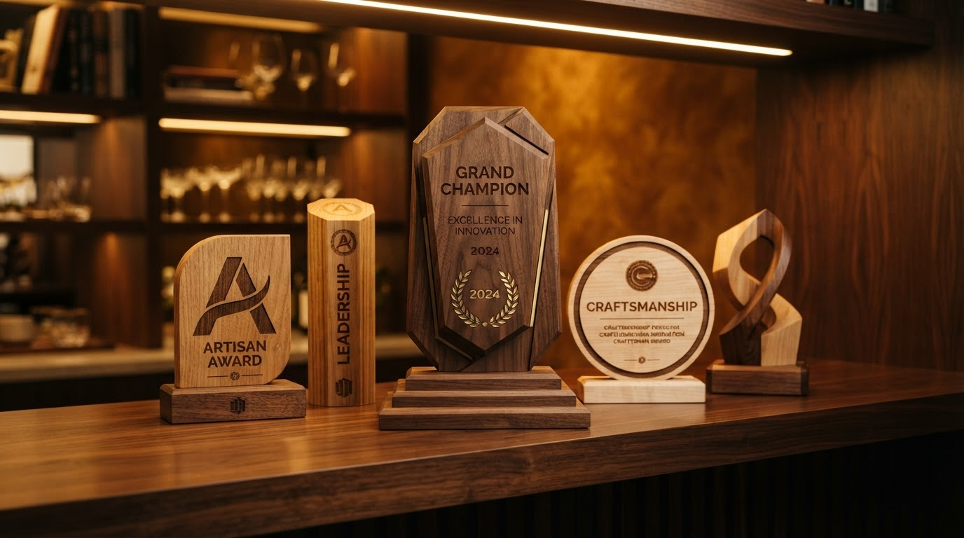 Premium wooden trophies