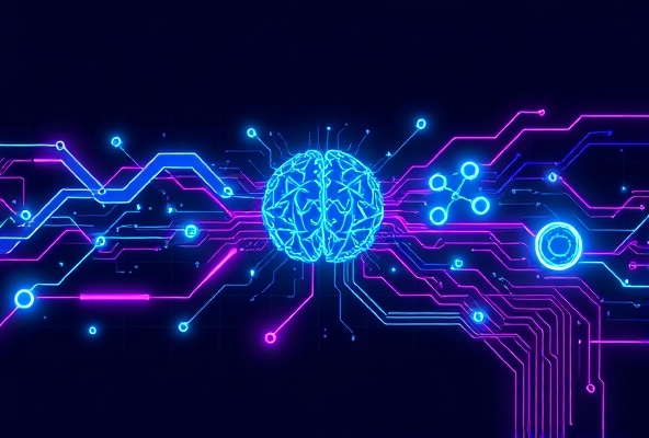 AI and machine learning neural networks illustration
