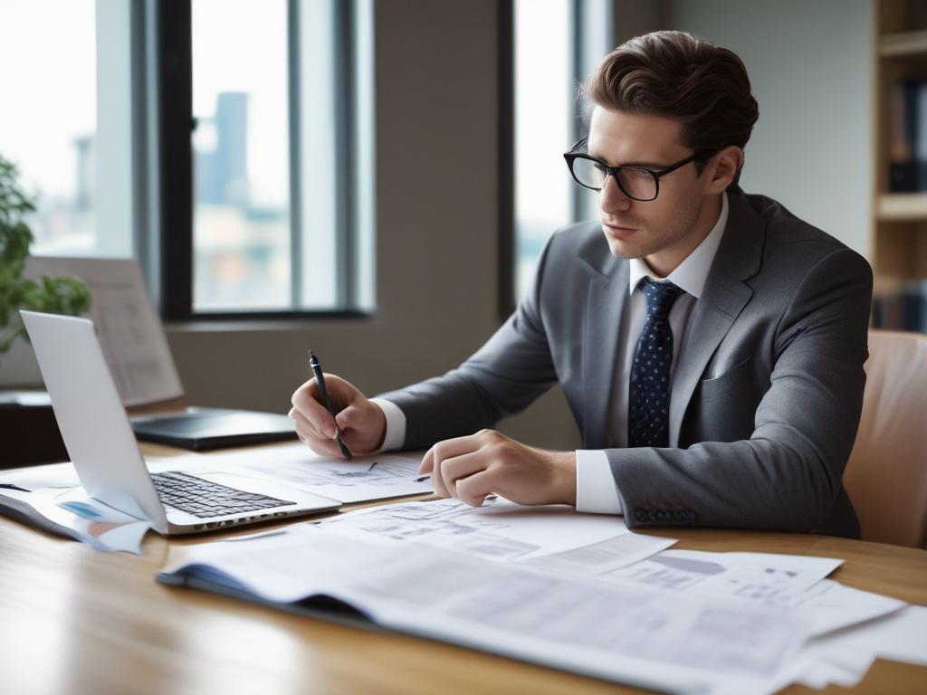 A close up shot of a risk management analyst reviewing