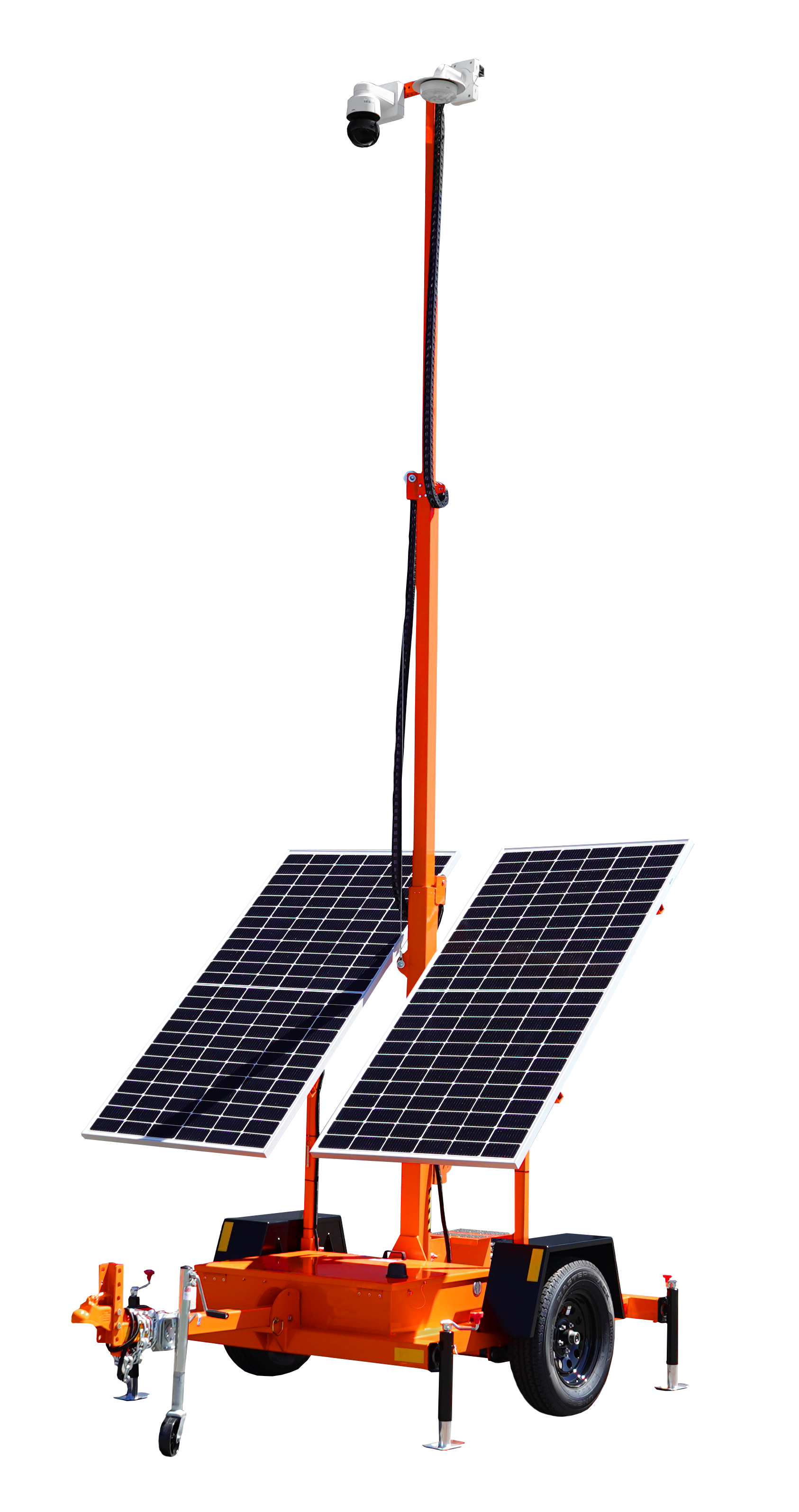 Mobile surveillance camera trailer