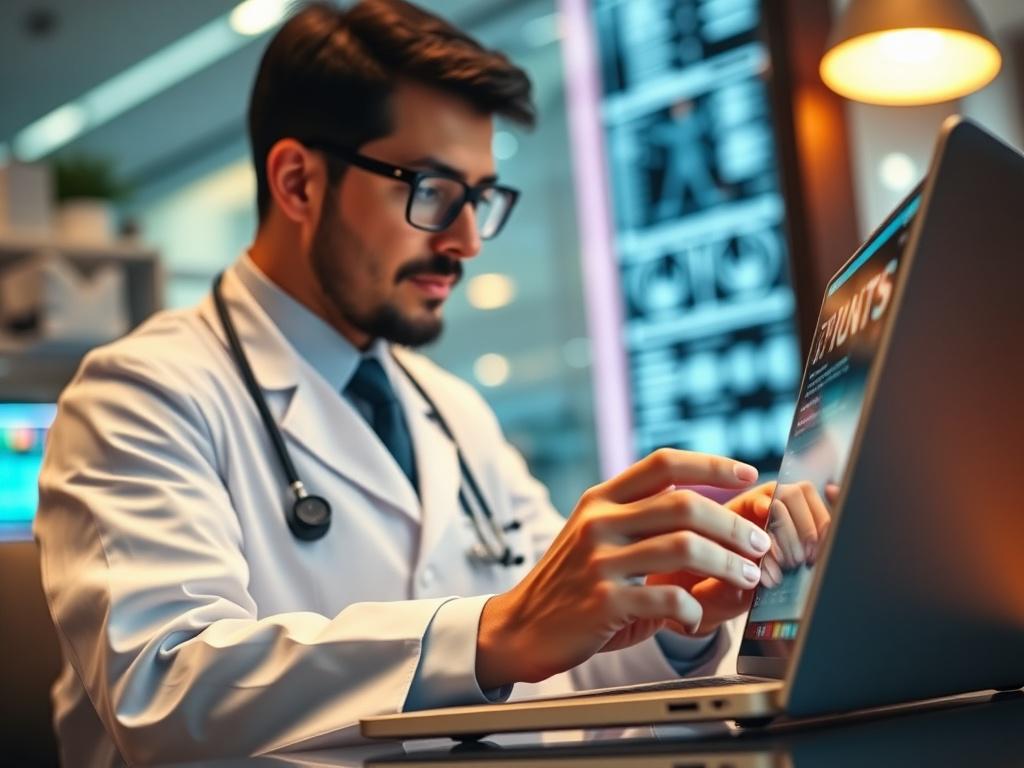 Generate a hyper realistic close up shot of a doctor