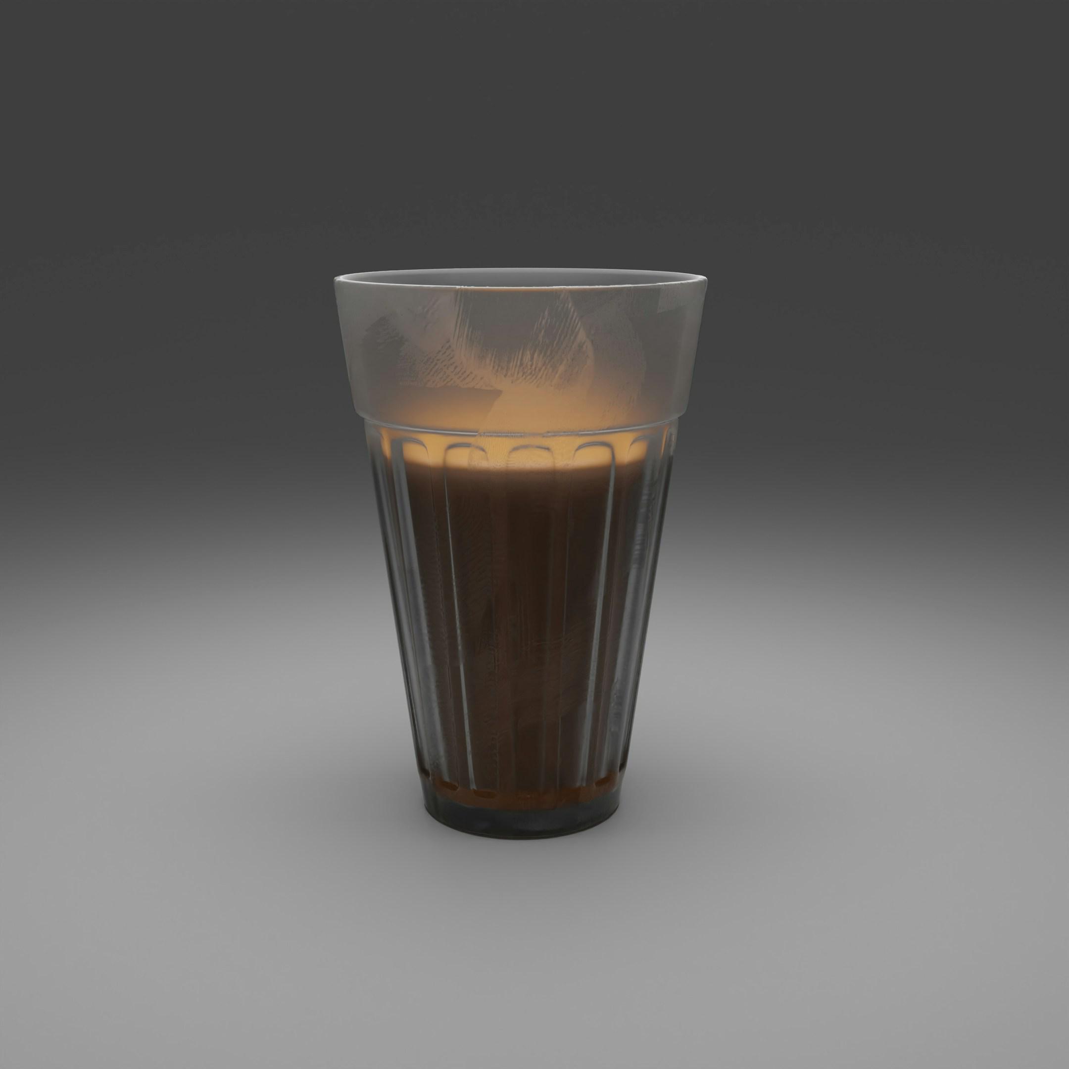 3d illustration of Indian tea in a glass.An isolated glass of tea on a white background.
