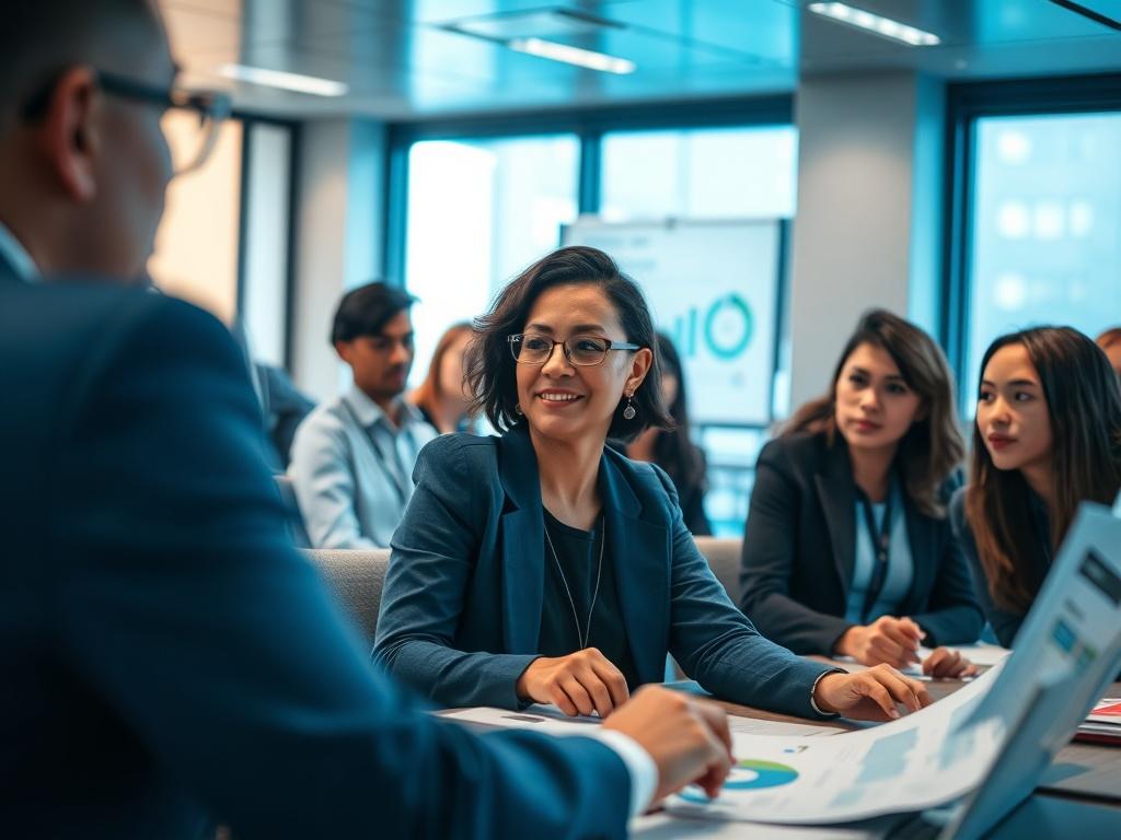 Close up shot of a training session for Inside Sales