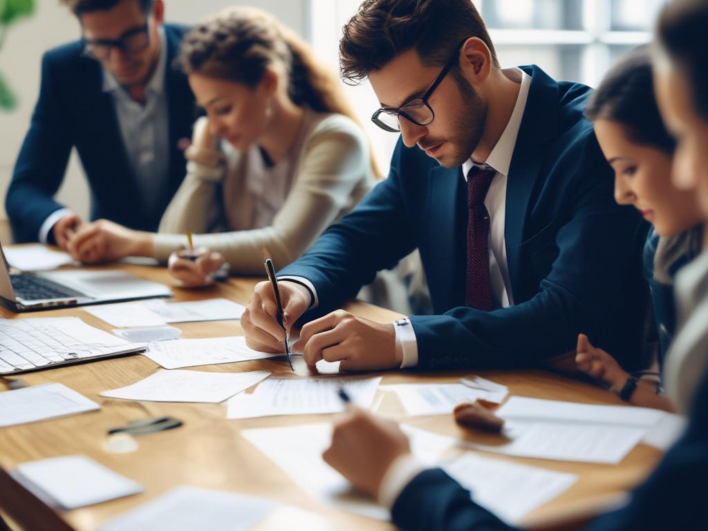 high-resolution photo of a diverse group in a financial workshop setting, close-up shot, 45mm f/1.2 lens, simple background