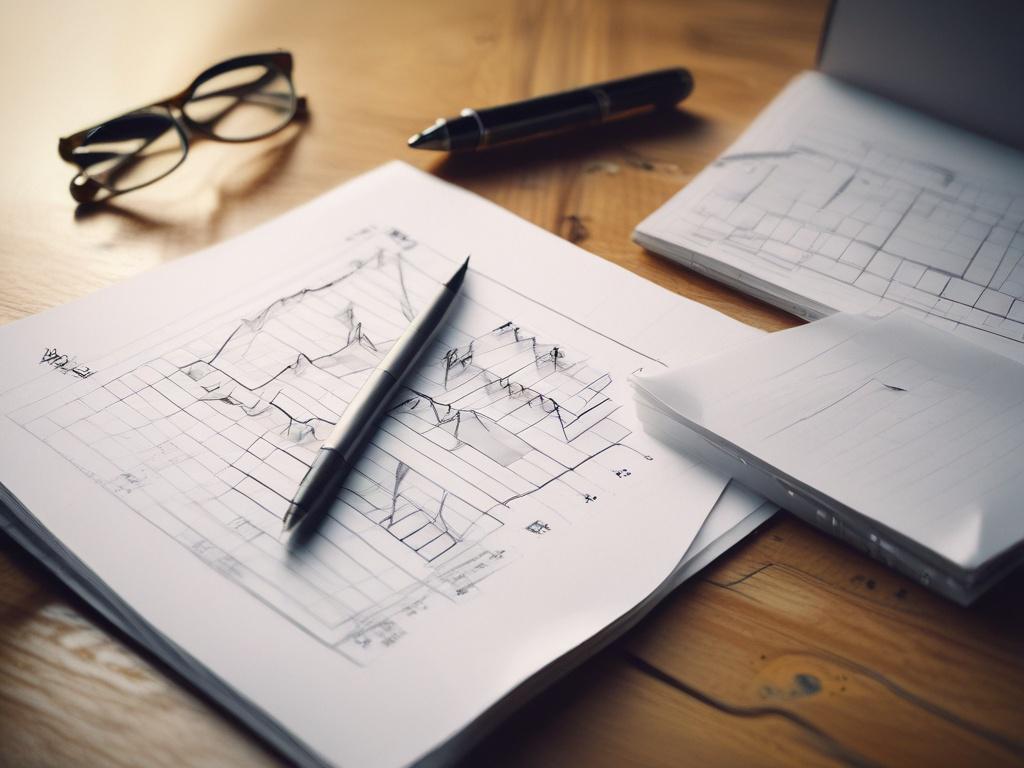 A close-up shot of a notepad filled with financial notes and graphs, with a pen resting on top. The background should be softly blurred to maintain focus on the notepad, symbolizing the pursuit of financial knowledge. The image should have warm, inviting colors that resonate with rgb(243, 153, 62).