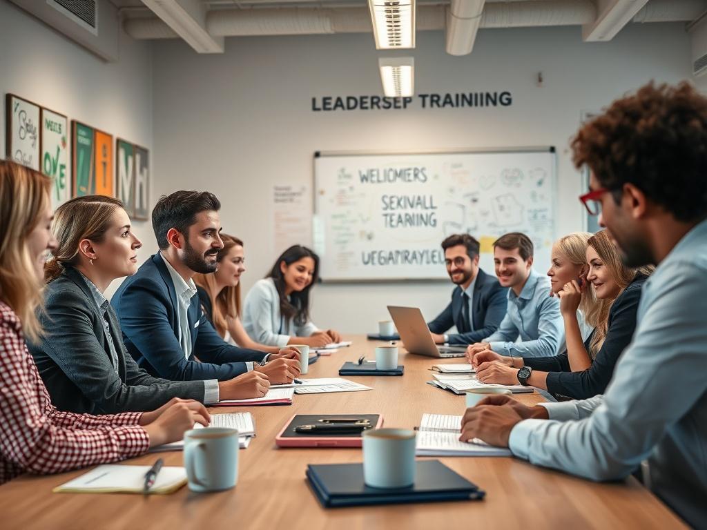 A focused shot of a diverse group of professionals engaged