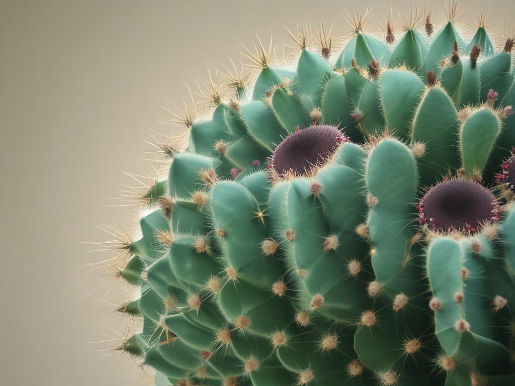 Desert Beauty Cactus, green spines, spherical shape, indoor plant