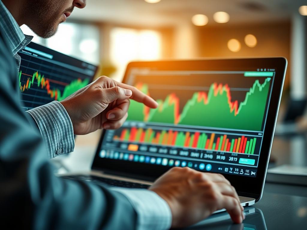 A hyper realistic close up of a financial advisor pointing