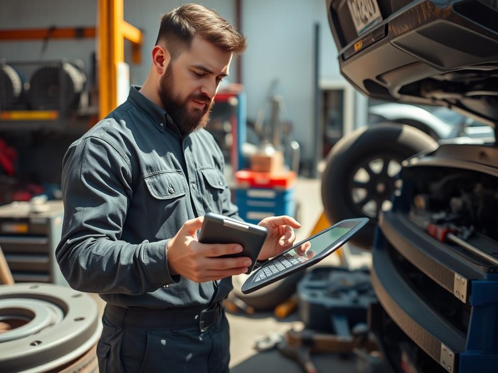 A close up, high resolution shot of a mobile mechanic