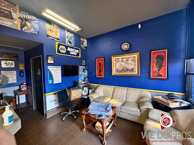 Professional auto repair shop workspace