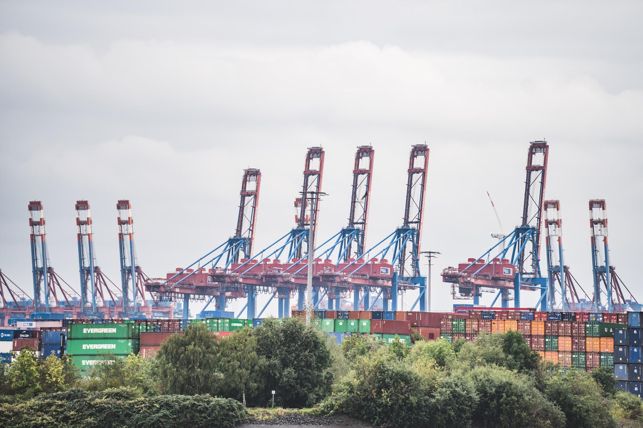 Some docks of Hamburger Hafen, Europe's biggest freight harbor. 
