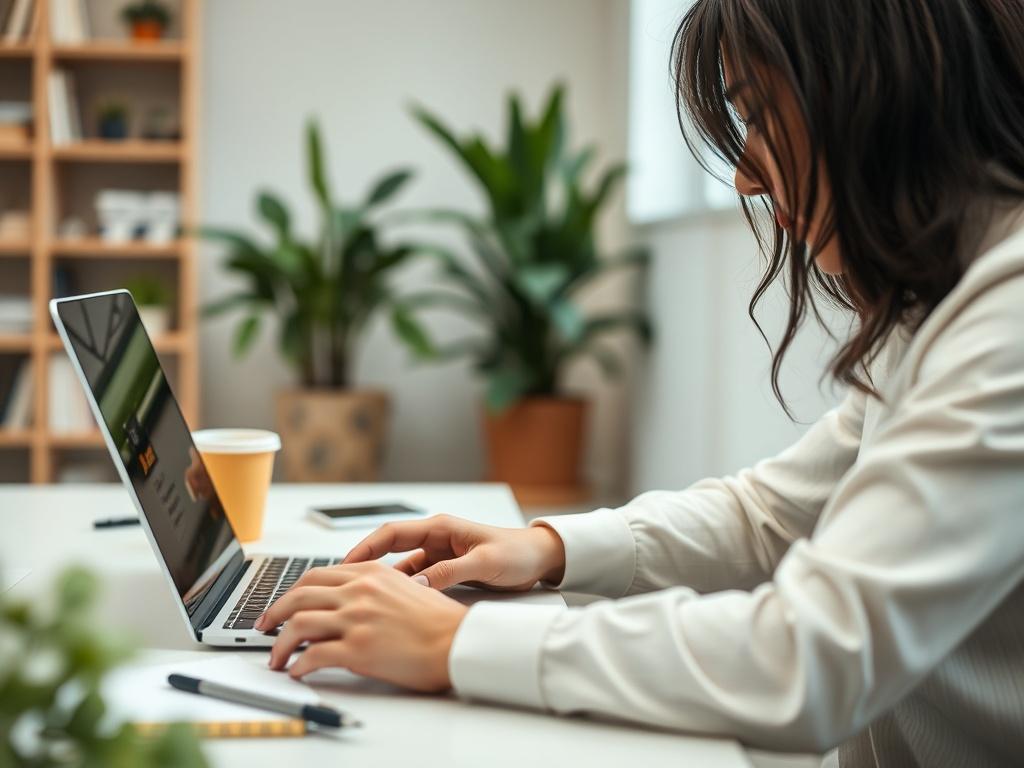 A close up shot of a professional content creator working