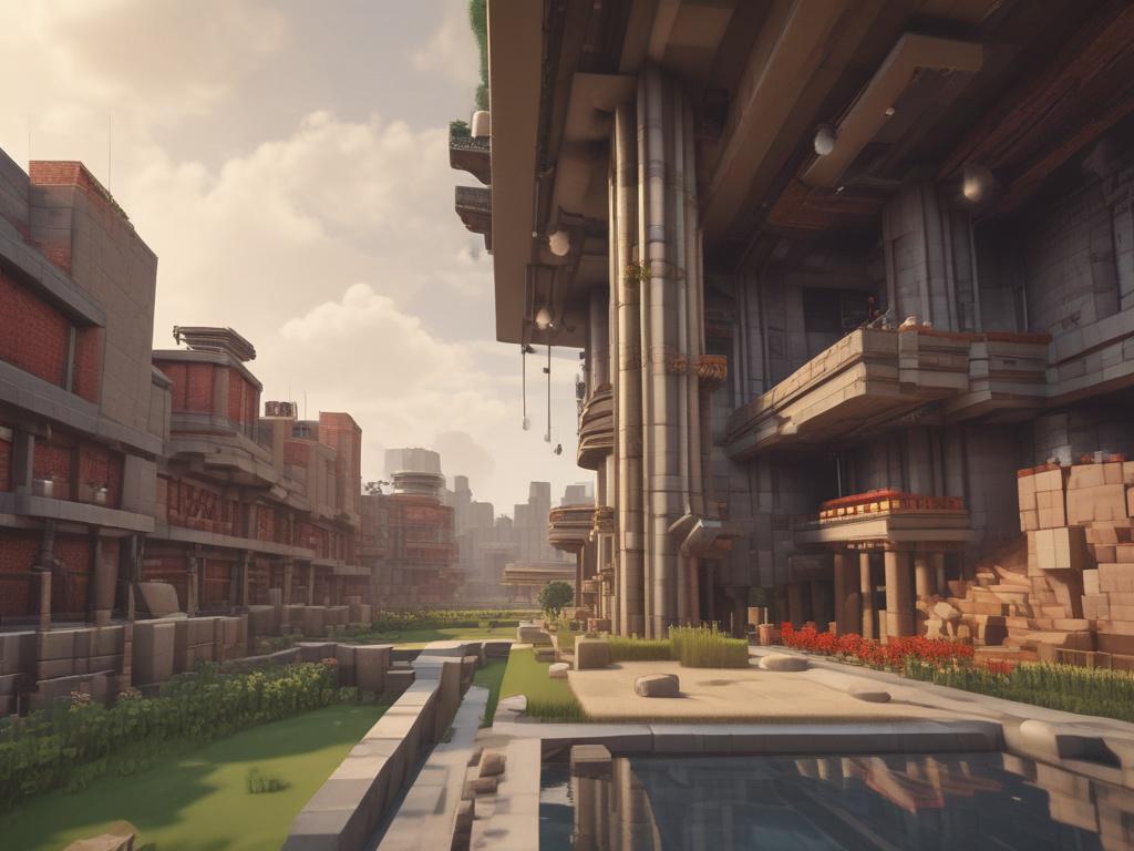 Minecraft, industrial complex, automated production, redstone mechanics