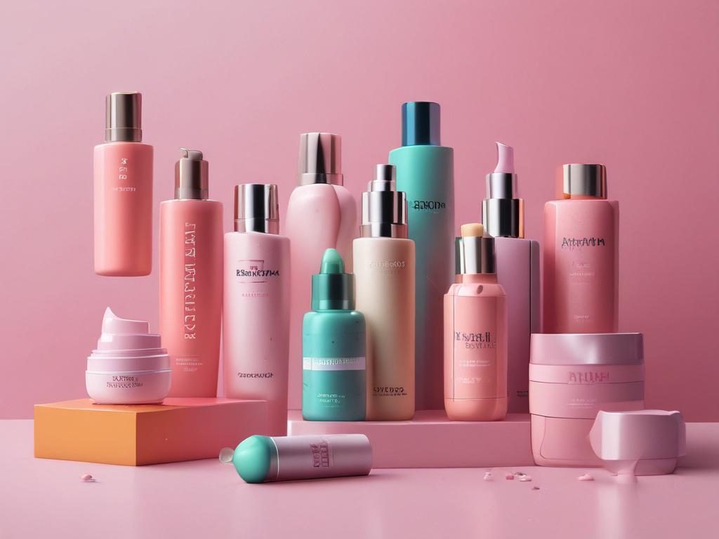 A stunning close up of a beauty product display, featuring