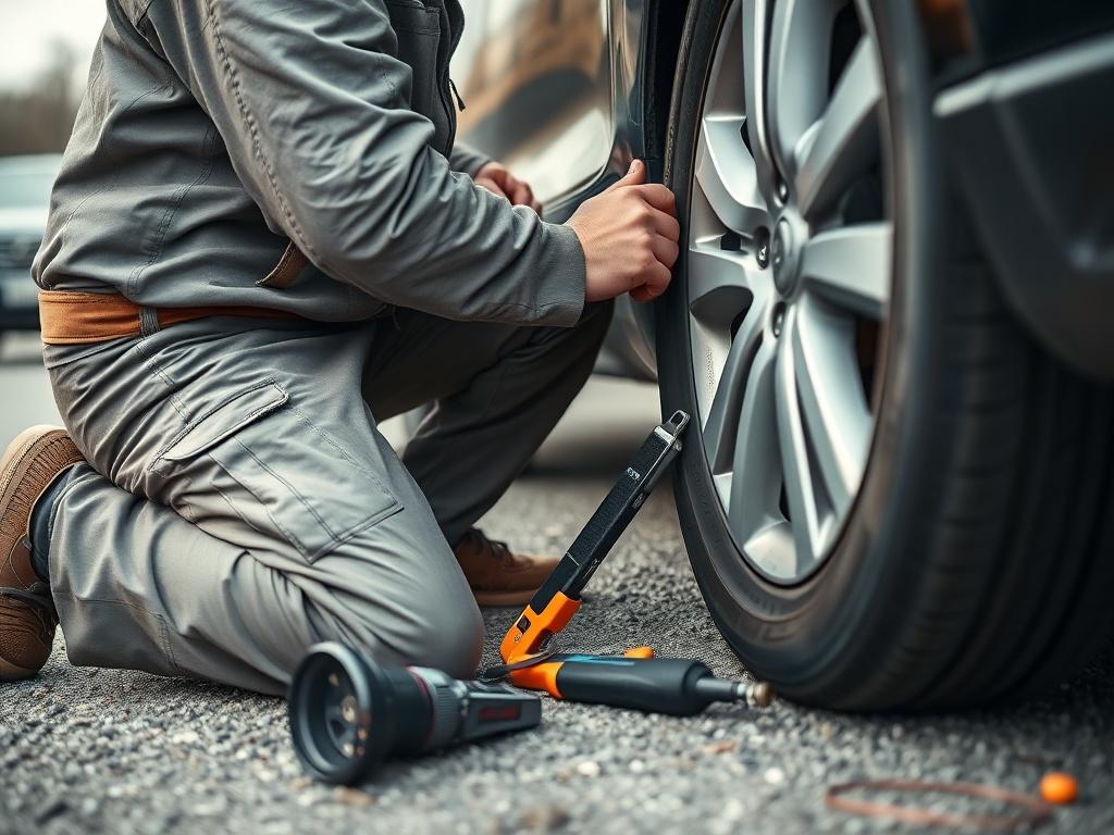 A hyper realistic close up shot of a roadside flat