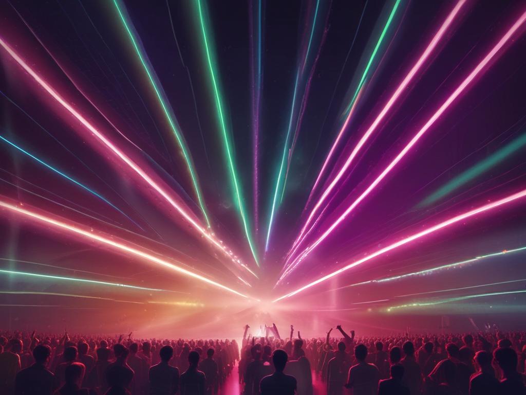 concert laser show, live performance, high-definition lasers, audio-visual spectacle, synchronized