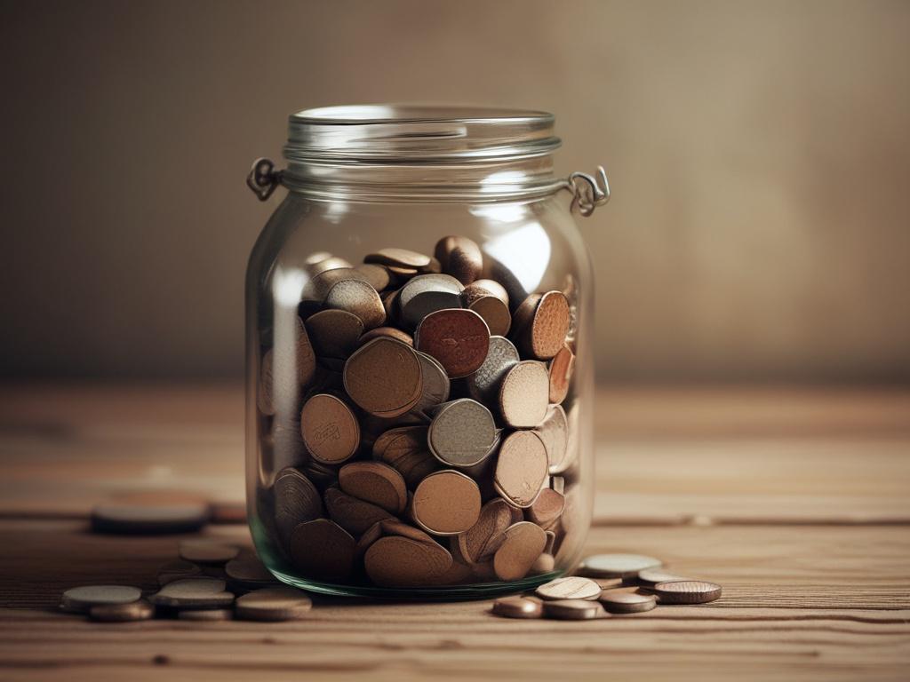 a high resolution image of a rustic jar filled with