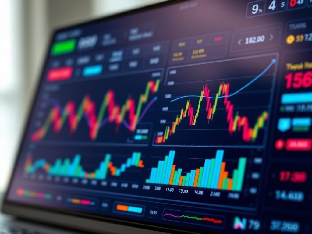 A close up shot of a modern trading dashboard interface