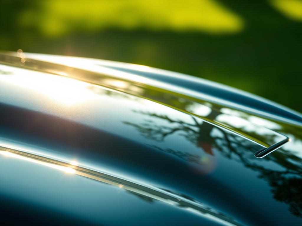 A realistic, high resolution close up shot of a gleaming