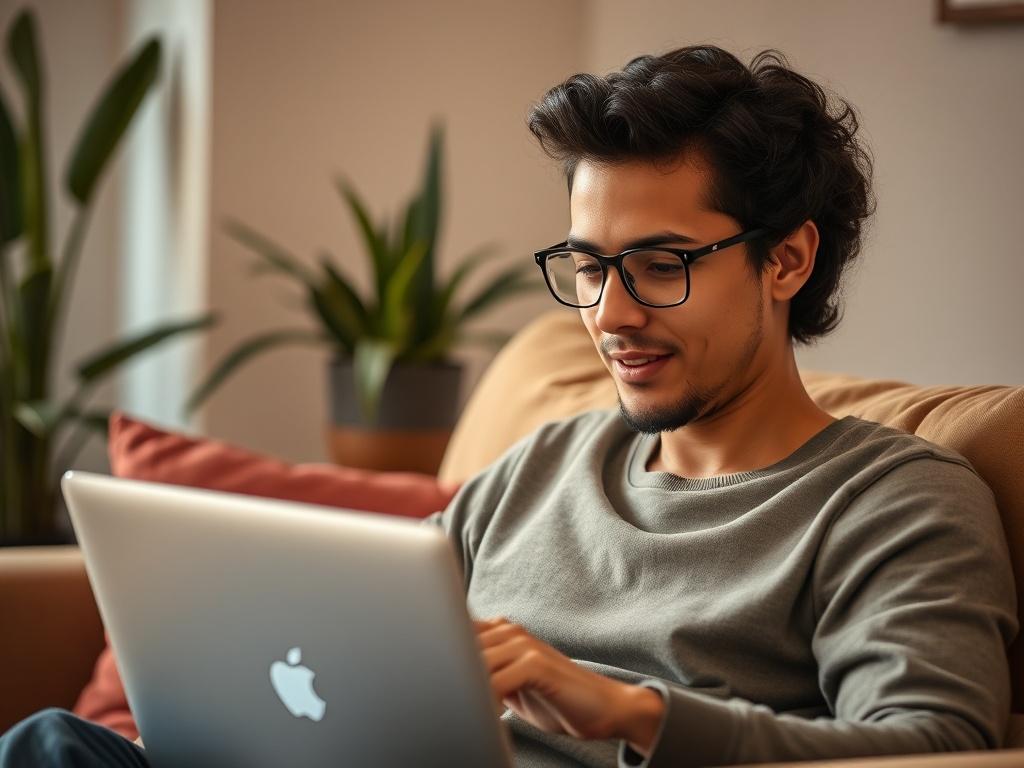 A realistic high resolution of a person using ChatGPT at