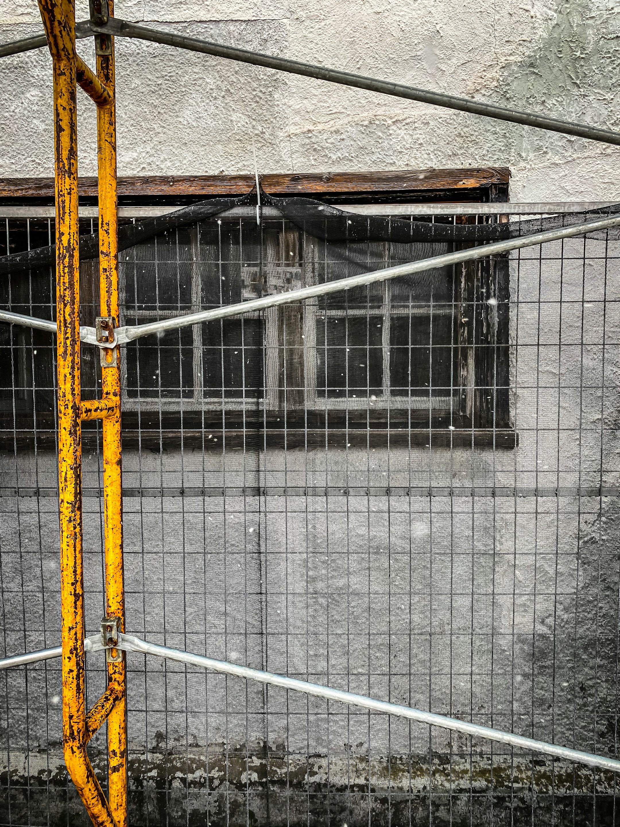 Safety equipment in front of a condemned building