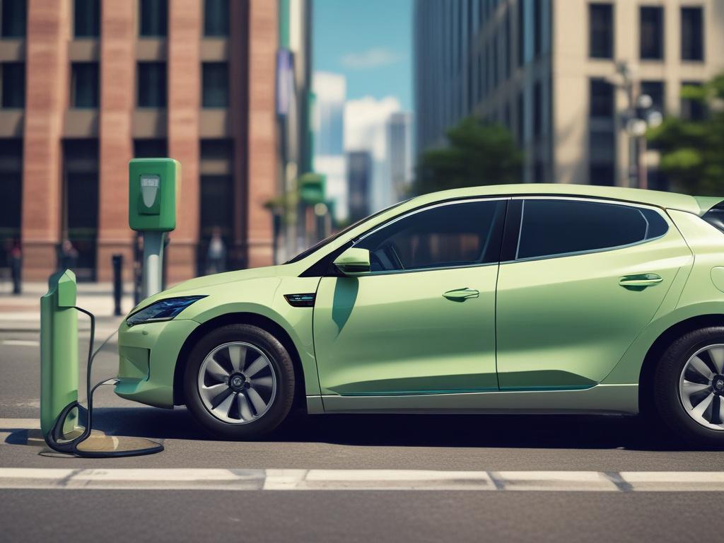 A hyper realistic close up shot of an electric vehicle