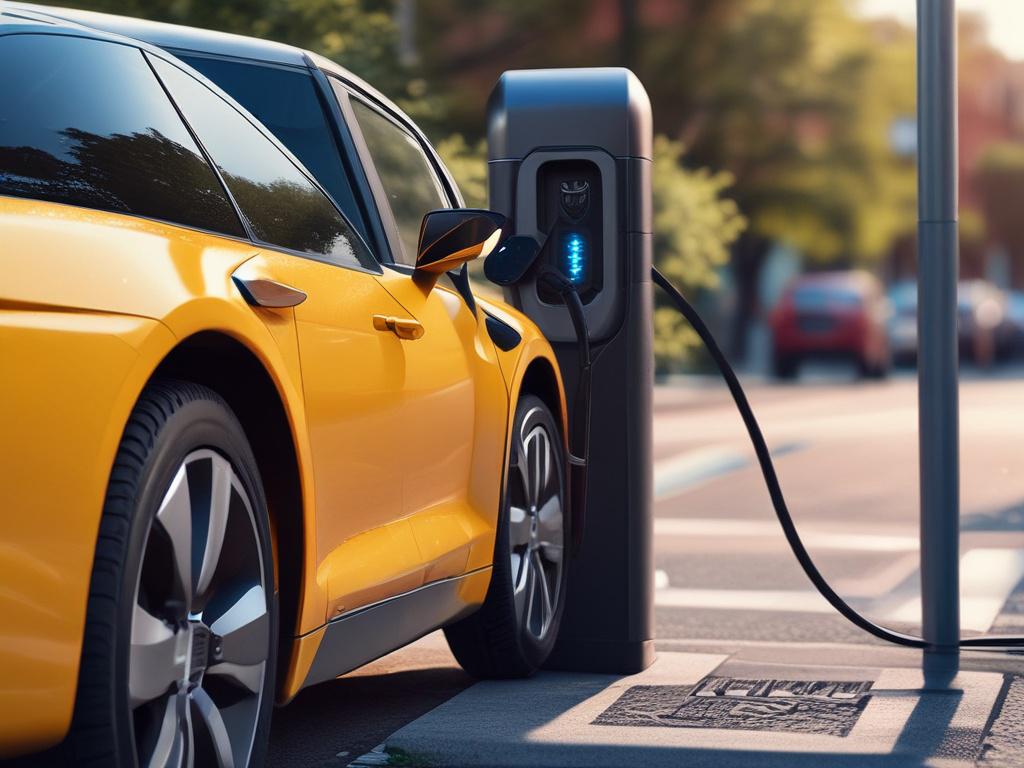A realistic high resolution of an electric car charging station