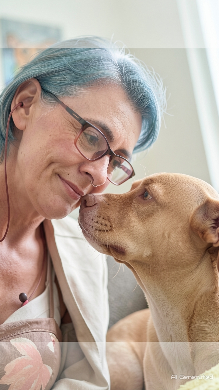 Shannon working with service dog Calipso
