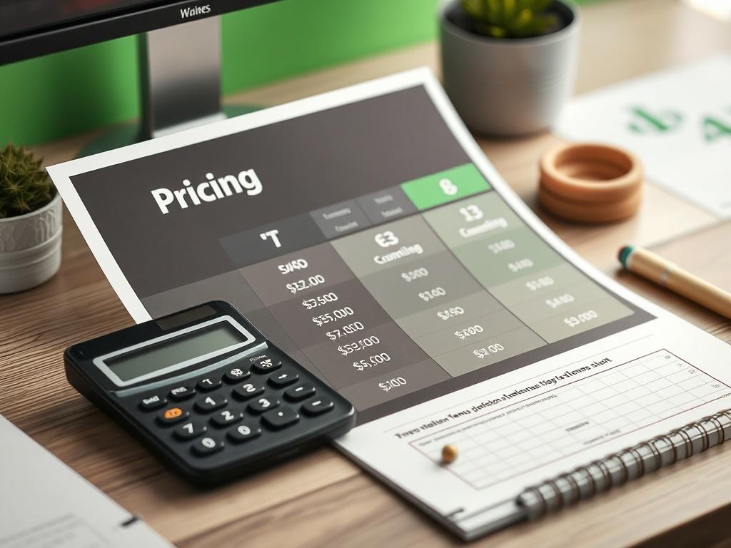 A close up shot of a pricing chart on a