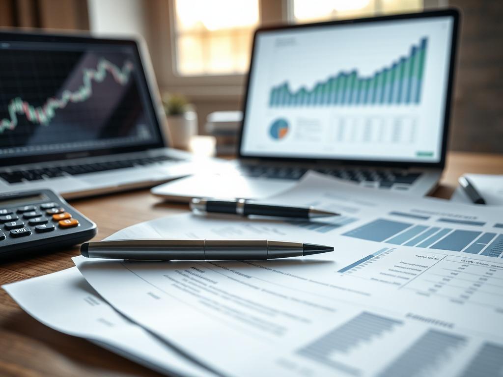 A close up shot of a financial report on a