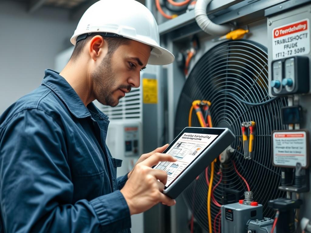 A hyper realistic close up of a technician examining an
