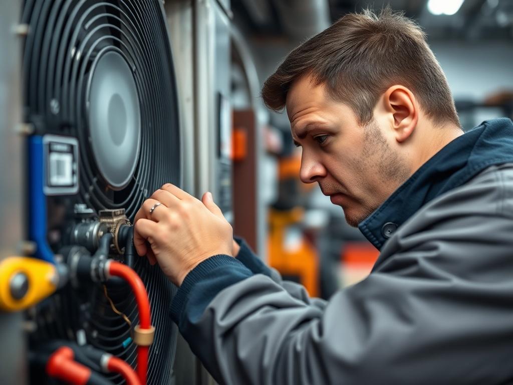 A close up shot of a technician working on an