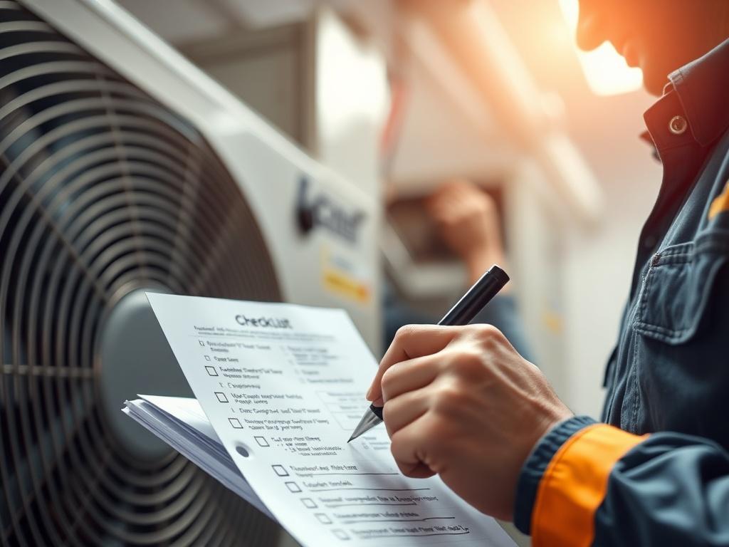 A realistic close up shot of a technician using a