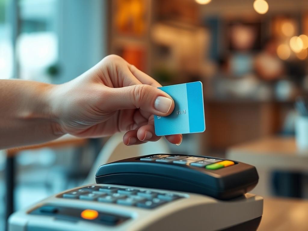 **Prompt for AI Image Generator:**

Create a realistic high-resolution photo that reflects the blog titled "Exploring Alternative Financing Options: The Role of Credit Card Swipe for Cash in Modern Transactions." The composition should be simple and clear, focusing on a single subject. 

**Subject Matter:** Feature a hand holding a credit card, poised over a contactless payment terminal. The hand should display a sense of confidence and readiness, conveying the ease and accessibility of using credit cards f