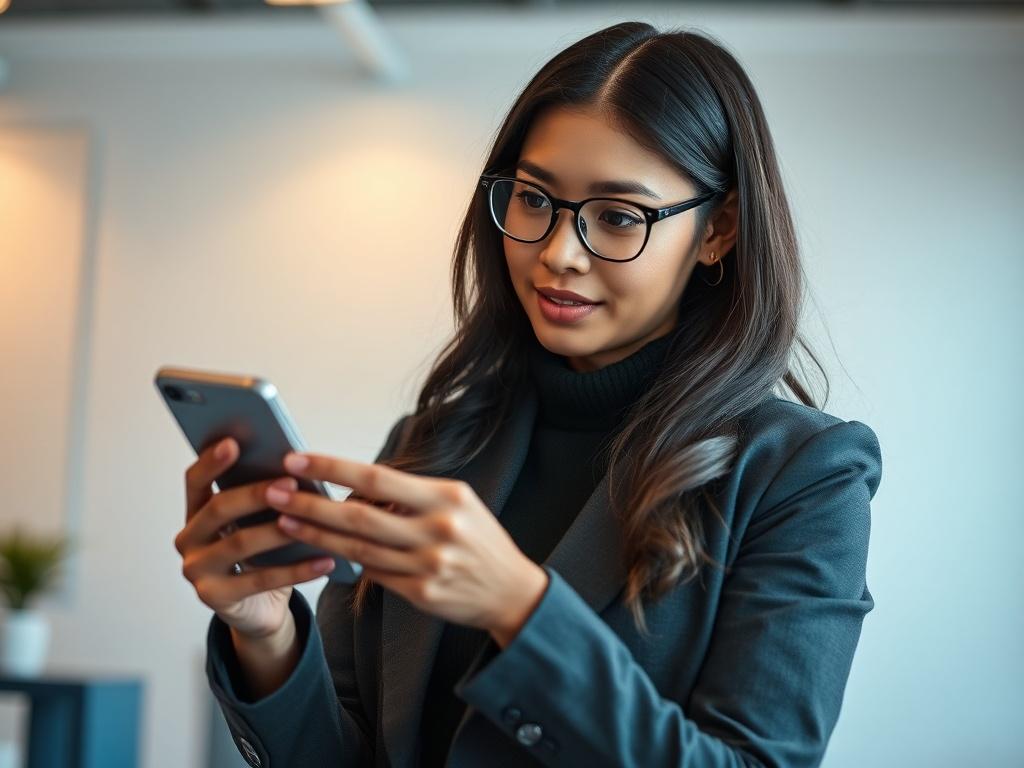 **AI Image Generation Prompt:**

Create a realistic high-resolution photograph that reflects the theme of the blog titled "Navigating Instant Cash Withdrawals: Best Practices for Credit Card Users." 

**Composition:**
- Center the composition around a single, engaged subject: a confident young professional (Caucasian, Asian, or African descent) holding a credit card in one hand while looking thoughtfully at a smartphone in the other. 
- The expression should convey assurance and focus, illustrating a blend 