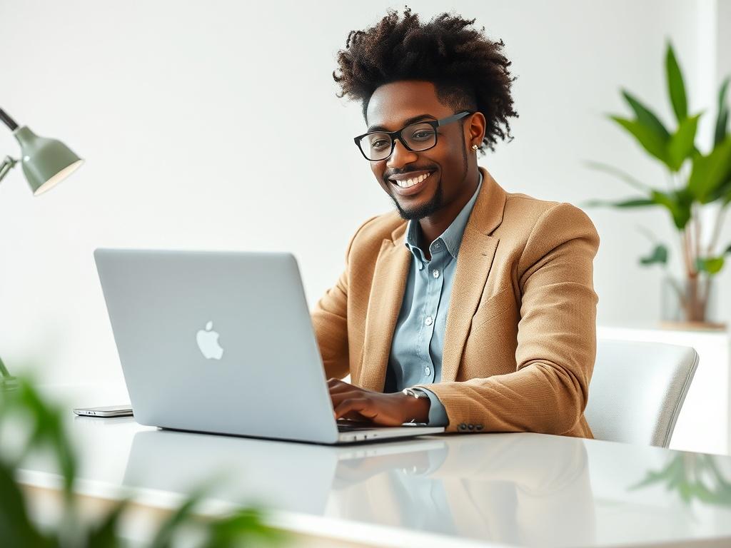 **AI Image Generation Prompt:**

Create a highly realistic high-resolution photo that visually represents the theme of "Understanding Cash Against Credit Card: A Comprehensive Guide." The composition should feature a single subject: a confident, diverse individual sitting at a clean, modern desk, actively engaged with a laptop displaying a cash transaction interface. The person should appear knowledgeable and approachable, dressed in smart-casual attire, with a friendly smile that conveys trust and professi