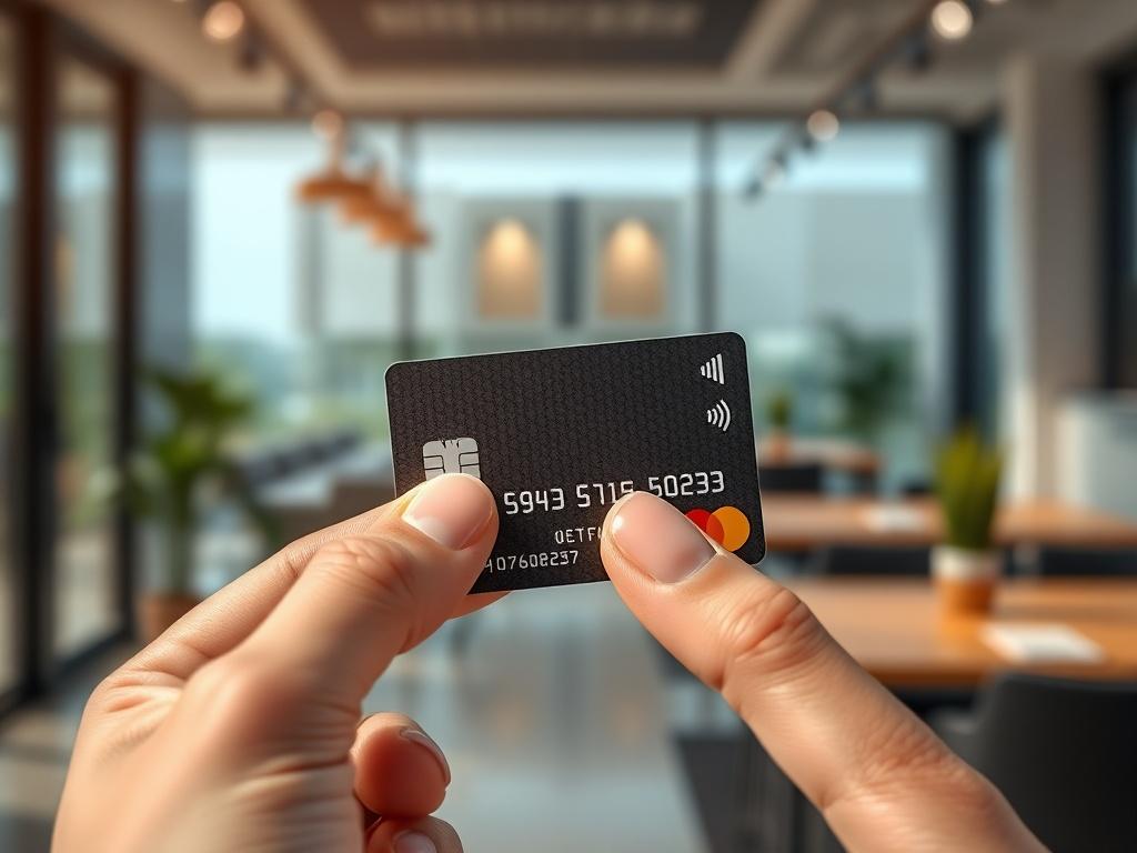 **AI Image Generation Prompt:**

Create a realistic, high-resolution photo that illustrates the concept of "Instant Cash on Credit Cards: Is It the Right Choice for You?" The composition should be simple and clear, featuring a single subject—a focused view of a credit card held between two fingers, symbolizing the transaction process. 

The card should be prominently displayed, glistening under soft, natural light to highlight its features and textures. The background should be a blurred image of a modern, 