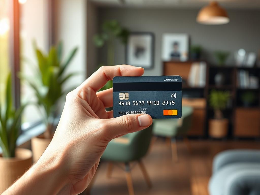 **AI Image Generation Prompt:**

Create a realistic high-resolution photo that encapsulates the theme of "Cash Against Credit Card: An In-Depth Analysis of Benefits and Risks." The composition should feature a single, prominent subject—a hand holding a contactless credit card against a soft-focus background, symbolizing ease and accessibility in financial transactions. 

The hand should be well-groomed, representing professionalism and trust. The focus should be on the credit card, showcasing its design and
