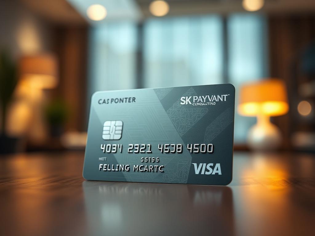 **AI Image Generation Prompt:**

Create a realistic high-resolution photo that embodies the theme of the blog titled "Cash on Credit Cards: Evaluating Costs, Benefits, and Responsible Use." The image should primarily focus on a single credit card prominently positioned in the foreground, showcasing its unique design and intricate details. The credit card should have an aesthetically pleasing, modern look, possibly featuring metallic finishes and textured patterns that convey sophistication.

In the backgrou