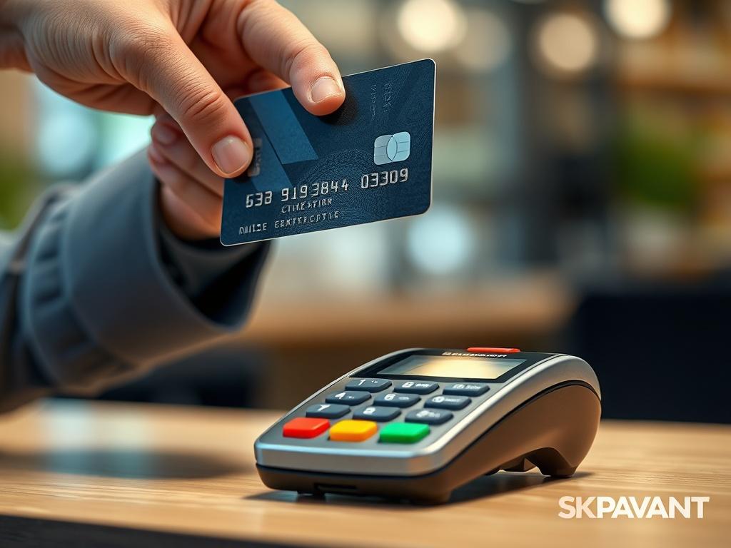 **AI Image Generation Prompt:**

Create a realistic high-resolution photo that visually captures the essence of "Understanding the Mechanics of Credit Card Swipe for Cash: A Comprehensive Guide." The image should feature a close-up shot of a hand holding a credit card poised above a modern card reader. The card should display recognizable features (without revealing any actual personal information), and the card reader should be sleek and sophisticated, reflecting advanced technology.

The background should