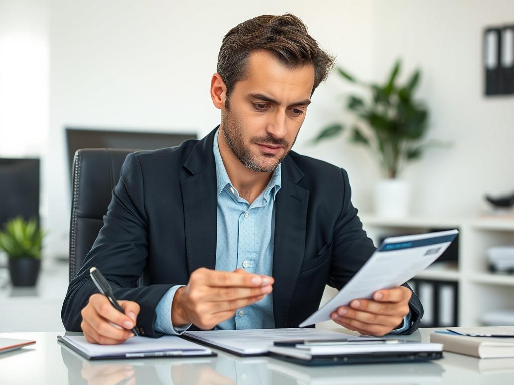 **AI Image Generation Prompt:**

Create a realistic high-resolution photo that captures the essence of the blog titled "Cash Against Credit Card Services: Evaluating the Impact on Your Financial Health." The composition should be simple and clear, featuring a single, well-defined subject. 

**Subject Matter:** Depict a focused, confident financial advisor in a smart, professional attire (such as a blazer and dress shirt) sitting at a clean, organized desk. The advisor should be analyzing a credit card state