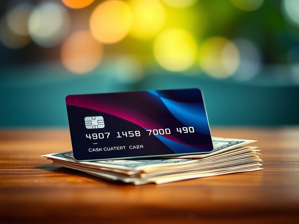 **AI Image Generation Prompt:**

Create a hyper-realistic high-resolution photograph that visually embodies the blog titled "Evaluating the Pros and Cons of Instant Cash Advances on Credit Cards." 

**Composition and Subject Matter:**
- The image should feature a single subject: a modern, elegant credit card resting on a wooden table, with a small stack of cash beside it, showcasing the concept of cash advances.
- The credit card should display rich colors and a sleek design, indicating it is a premium card