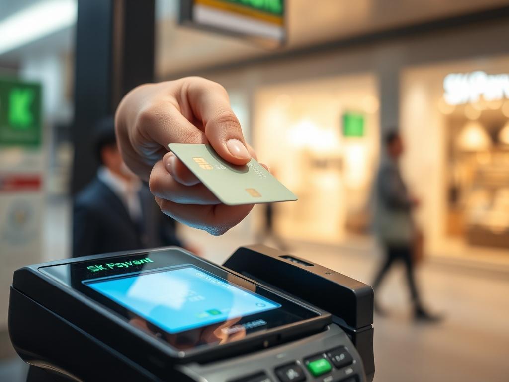 **Prompt for AI Image Generator:**

Create a realistic high-resolution photo that symbolizes the theme "Maximizing Financial Flexibility: The Role of Credit Card Swipe for Cash in Modern Banking." The composition should feature a single subject prominently in the foreground: a hand holding a sleek, modern credit card, poised above a point-of-sale terminal with a glowing screen, indicating the action of a swipe. The hand should be well-defined, showcasing natural skin tones and detailed textures, emphasizing