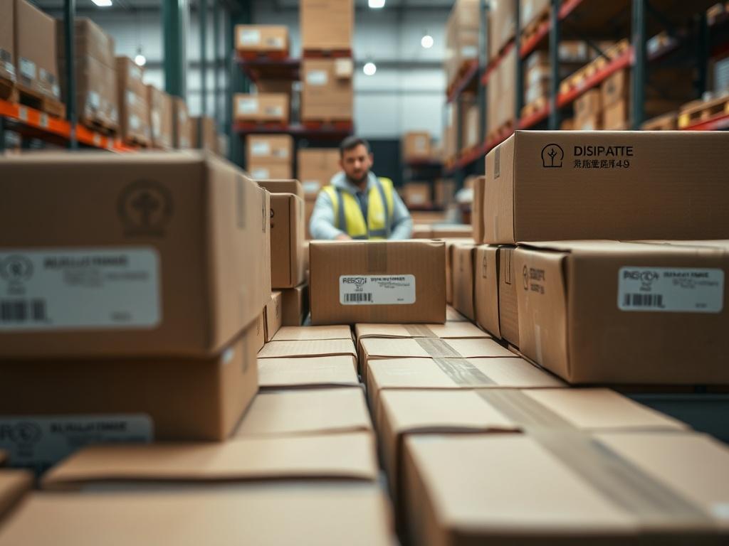 A close up shot of neatly packed boxes ready for