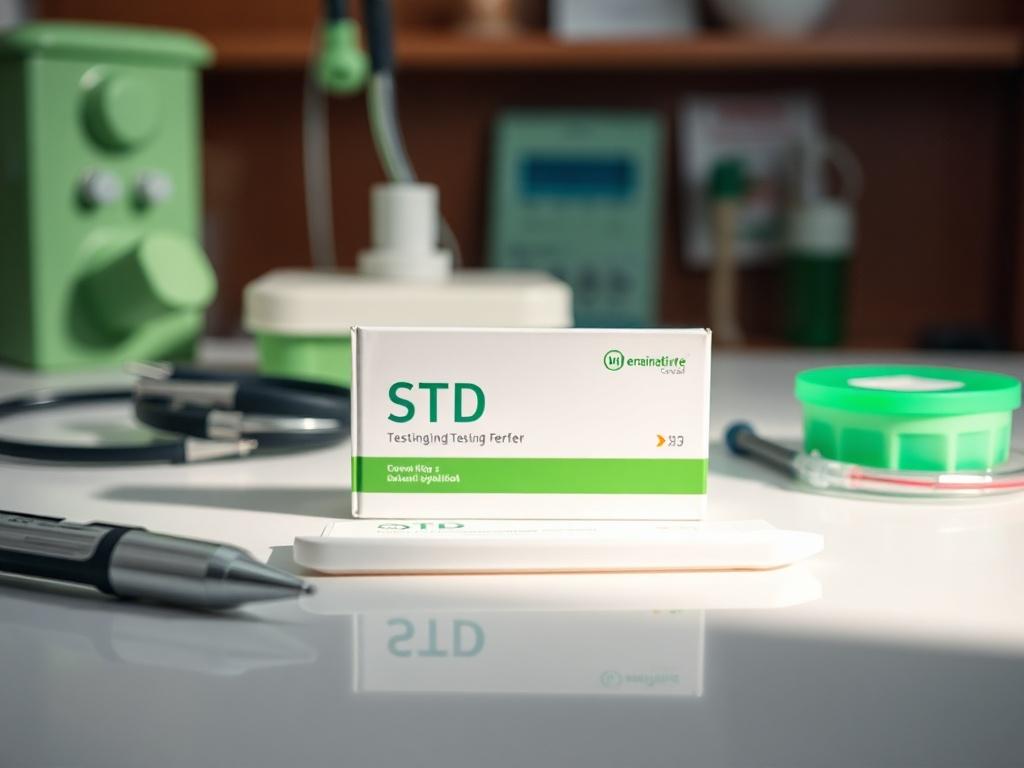 A close up shot of an STD testing kit on