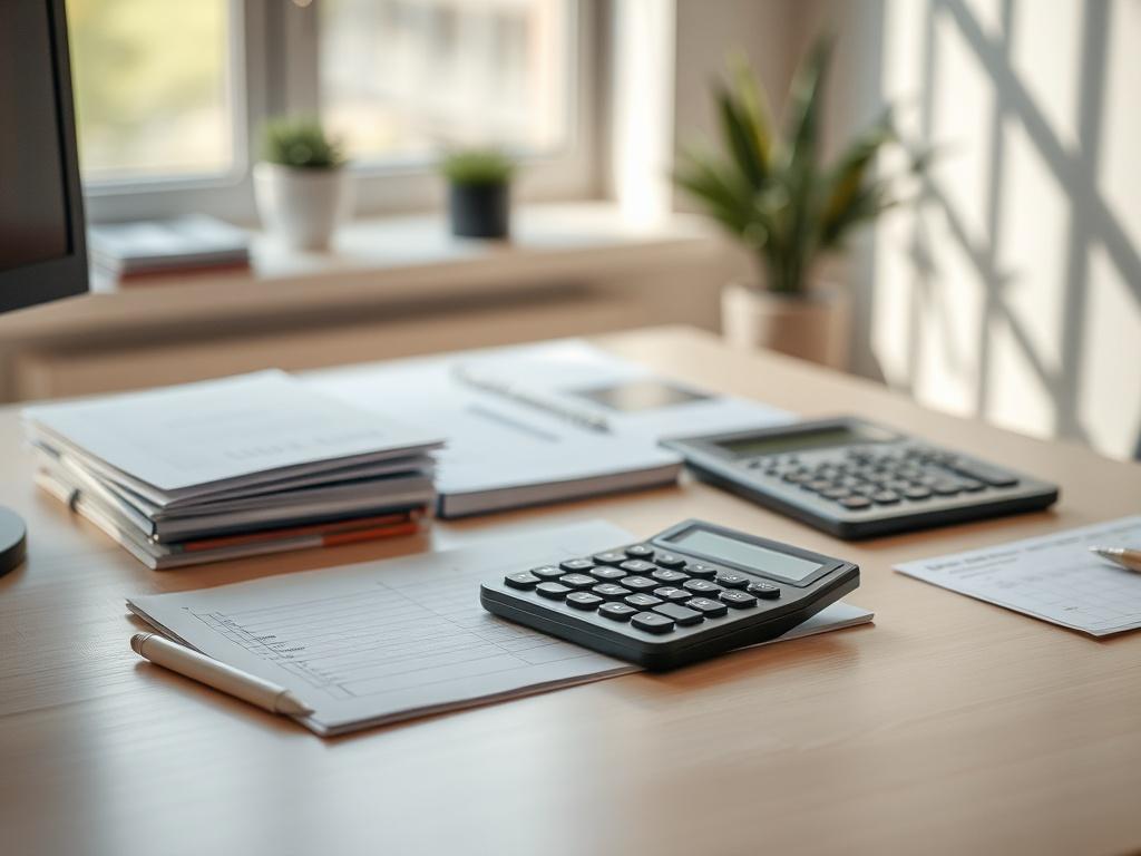 A professional setting showcasing a well organized desk with a