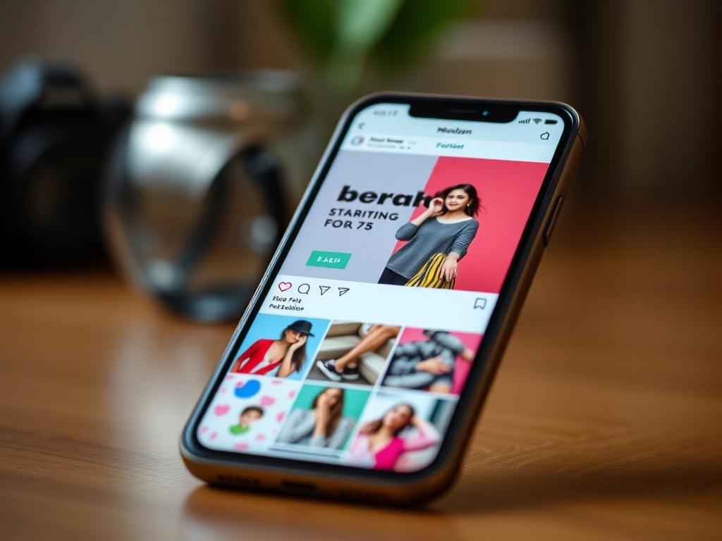 A smartphone displaying a vibrant social media post from a